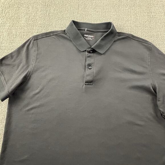 UNTUCKit Polo Shirt Adult Large Black Short Sleeve Casual Preppy Men's - Picture 3 of 14